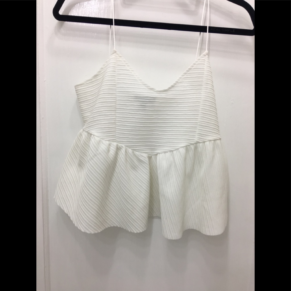 White cropped top